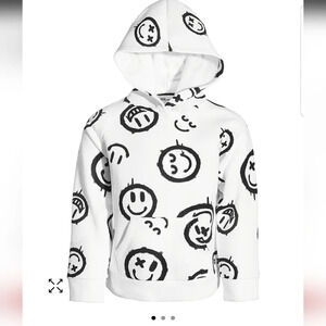 Epic Threads BOys Black and White Winter Smiley Hooded Sweater 2 T